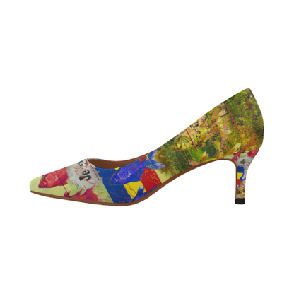 THE WHITE FEATHER HEADDRESS Womens Pointed Toe Low Heel Pumps