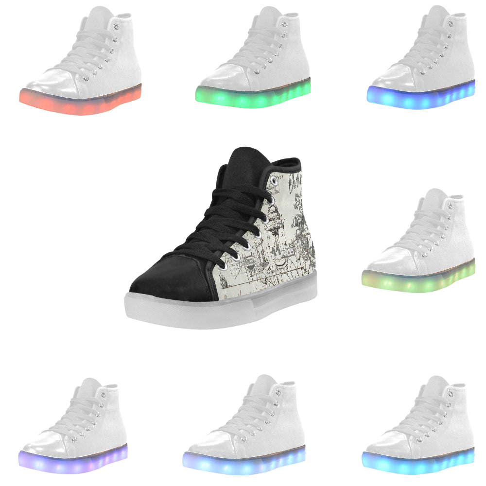 MAP AND SOME ILLUSTRATIONS Light Up Womens Sneakers