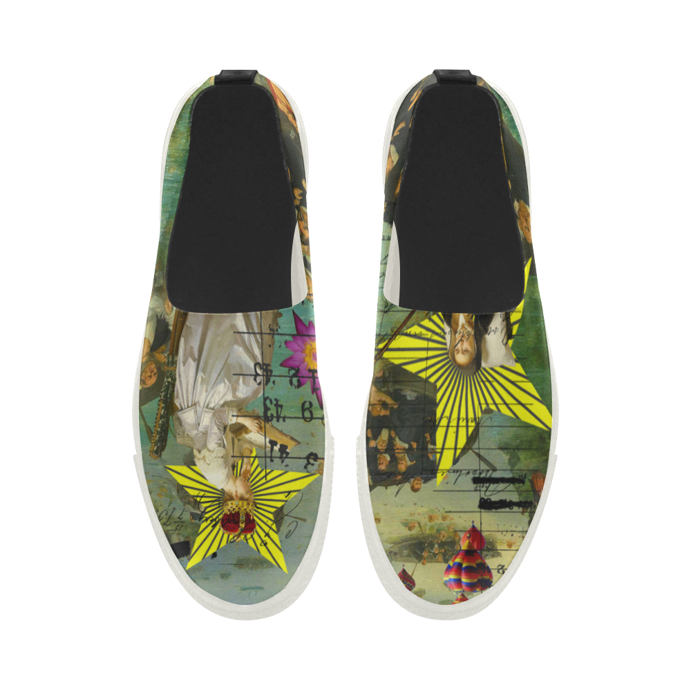 READING THE ANCIENT BOOK I Slip-on Microfiber Mens Shoes