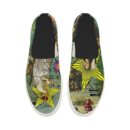 READING THE ANCIENT BOOK I Slip-on Microfiber Mens Shoes