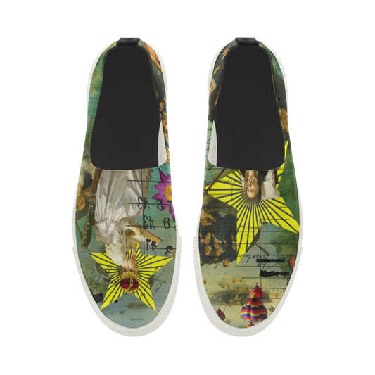 READING THE ANCIENT BOOK I Slip-on Microfiber Mens Shoes