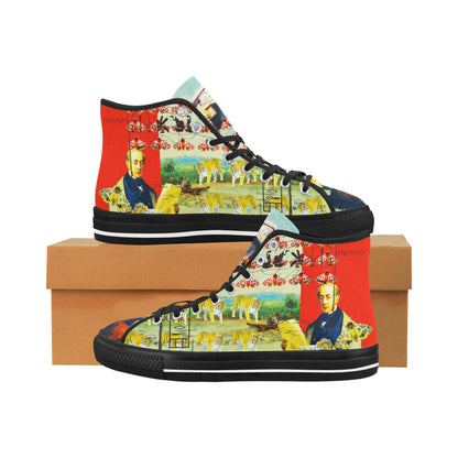ACCORDING TO PLAN. Womens All Over Print Canvas Sneakers