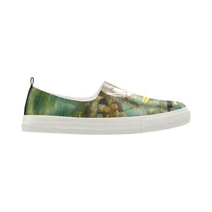 READING THE ANCIENT BOOK I Slip-on Microfiber Mens Shoes