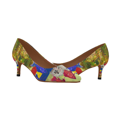 THE WHITE FEATHER HEADDRESS Womens Pointed Toe Low Heel Pumps