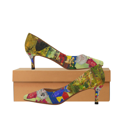 THE WHITE FEATHER HEADDRESS Womens Pointed Toe Low Heel Pumps