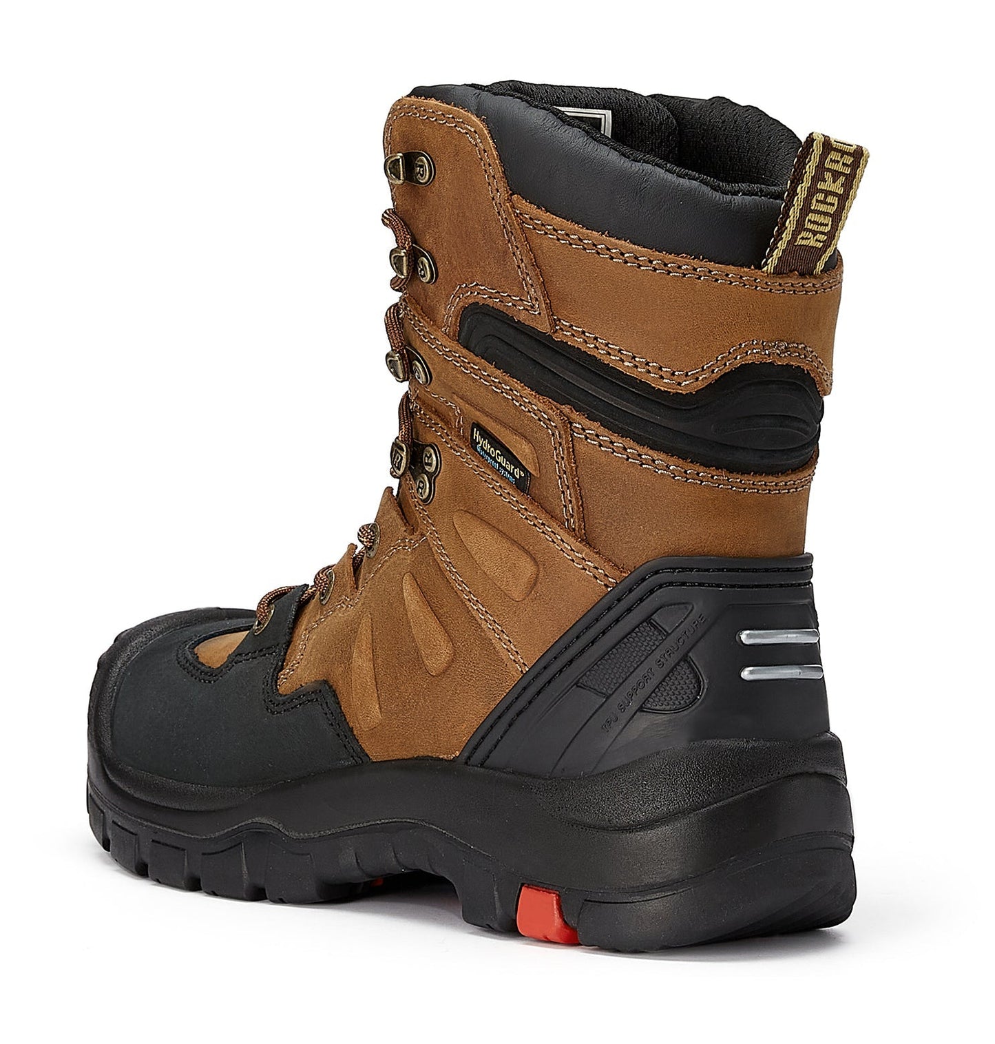 ROCKROOSTER Woodland Mens 8 inch Brown Work Boots, Composite Toe,