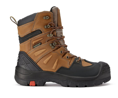ROCKROOSTER Woodland Mens 8 inch Brown Work Boots, Composite Toe,