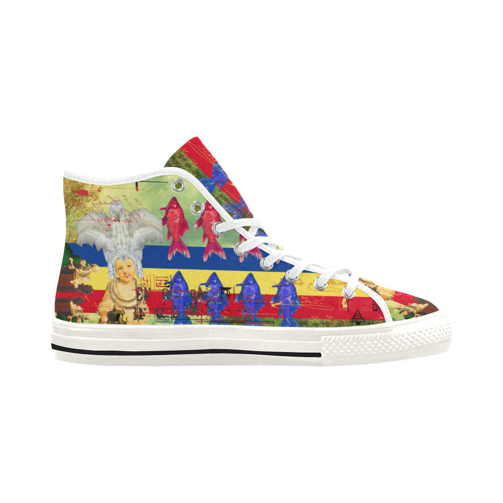 THE WHITE FEATHER HEADDRESS Womens All Over Print Canvas Sneakers