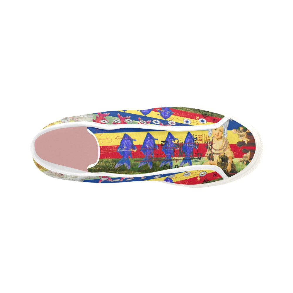 THE WHITE FEATHER HEADDRESS Womens All Over Print Canvas Sneakers