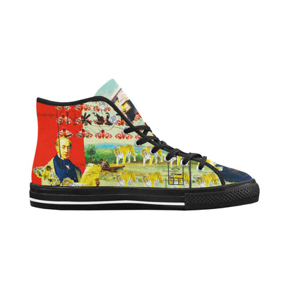 ACCORDING TO PLAN. Womens All Over Print Canvas Sneakers