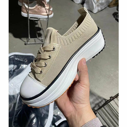 Summer Knitted Breathable Sneakers Womens Vulcanize Shoes