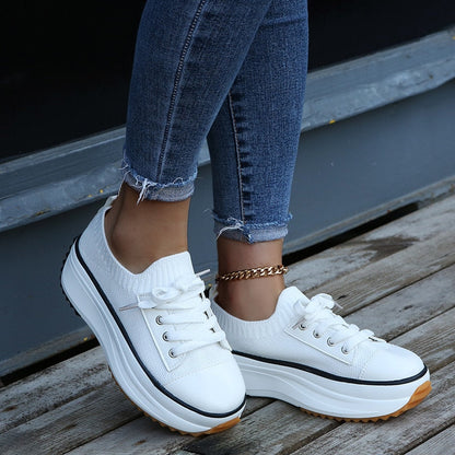Summer Knitted Breathable Sneakers Womens Vulcanize Shoes