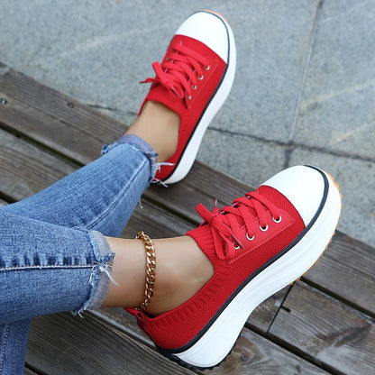 Summer Knitted Breathable Sneakers Womens Vulcanize Shoes