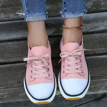 Summer Knitted Breathable Sneakers Womens Vulcanize Shoes