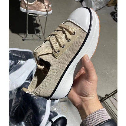 Summer Knitted Breathable Sneakers Womens Vulcanize Shoes