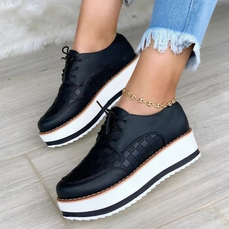 Autumn Womens Vulcanized Shoes Tennis Thick Sole Sneakers