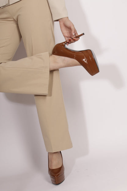 Cuddles Patent Faux Leather Platform Stiletto Pumps