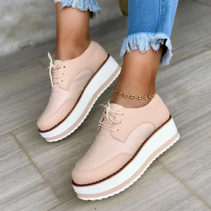 Autumn Womens Vulcanized Shoes Tennis Thick Sole Sneakers