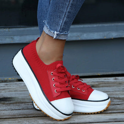 Summer Knitted Breathable Sneakers Womens Vulcanize Shoes