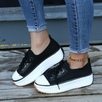 Summer Knitted Breathable Sneakers Womens Vulcanize Shoes
