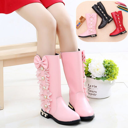 Winter Kids Baby Girls long boots Princess Shoes