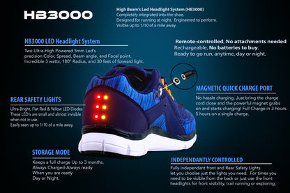Mens Night Runner Shoes With Built-in Safety Lights