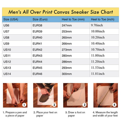 PRAYER Mens All Over Print Canvas Sneakers